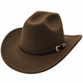 Klassischer Brauner Cowboyhut mit Verstellbarem Lederriemen