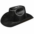 Schwarzer Cowboyhut mit Prägungsmuster