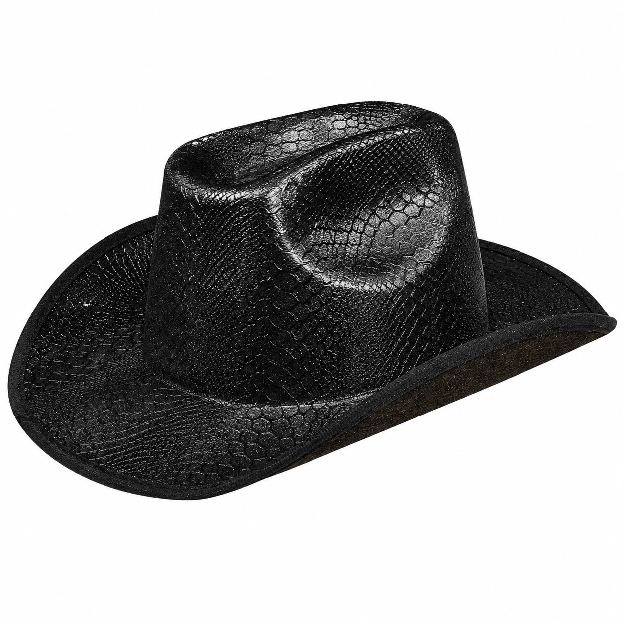 Schwarzer Cowboyhut mit Prägungsmuster