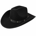 Schwarzer Cowboyhut mit Sternverzierung
