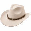 Westernhut mit Lederband Beige