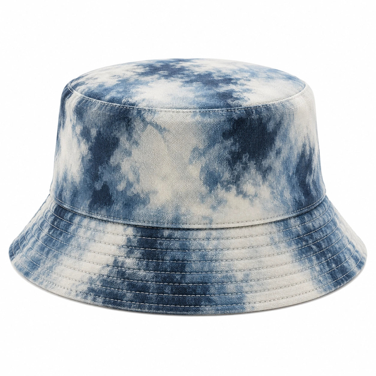 Unisex Batik-Anglerhut Blau/Weiß
