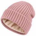 Damen Strickmütze Rosa gefüttert mit Fleecefutter