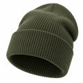 Unisex Rippstrickmütze Olivgrün